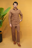 Mocha Brown Tailored Set in Corduory