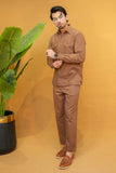 Mocha Brown Tailored Set in Corduory