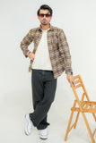 Mocha Brown Regular Fit Full Sleeve Flannel Shirt