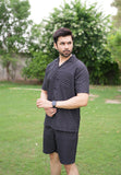 Jet Black Printed Short Co-ords