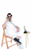White Luxuries Self Cotton Co-ord Set