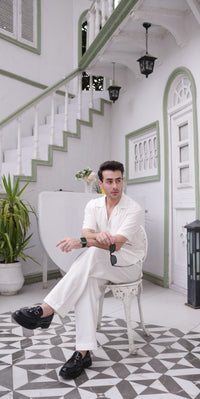 Off White Irish Linen Two Piece Co-ords