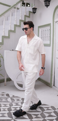 Off White Irish Linen Two Piece Co-ords