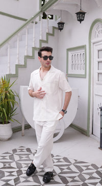 Off White Irish Linen Two Piece Co-ords