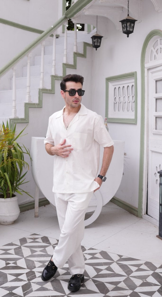 Off White Irish Linen Two Piece Co-ords