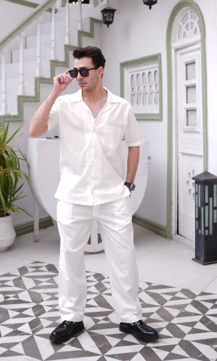 Off White Irish Linen Two Piece Co-ords