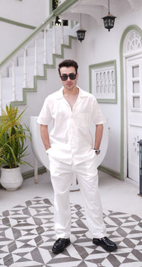 Off White Irish Linen Two Piece Co-ords