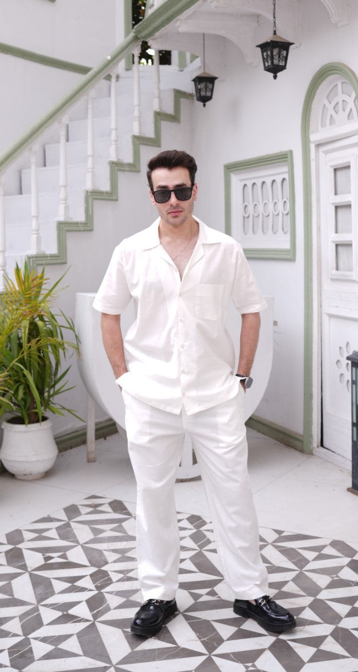 Off White Irish Linen Two Piece Co-ords