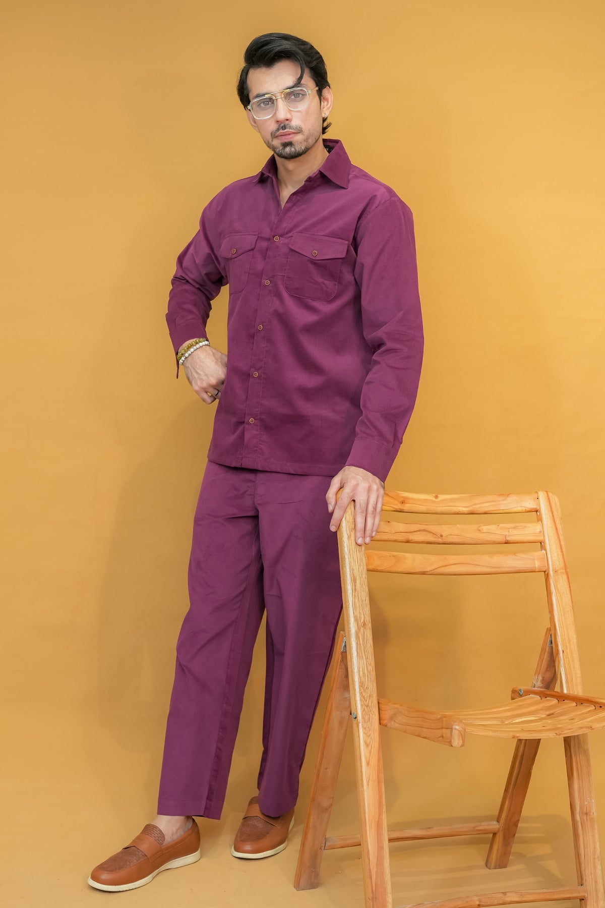 Plum Corduroy Modern Tailored Set