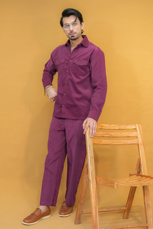 Plum Corduroy Modern Tailored Set