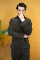 Dark Green Corduroy Modern Tailored Set