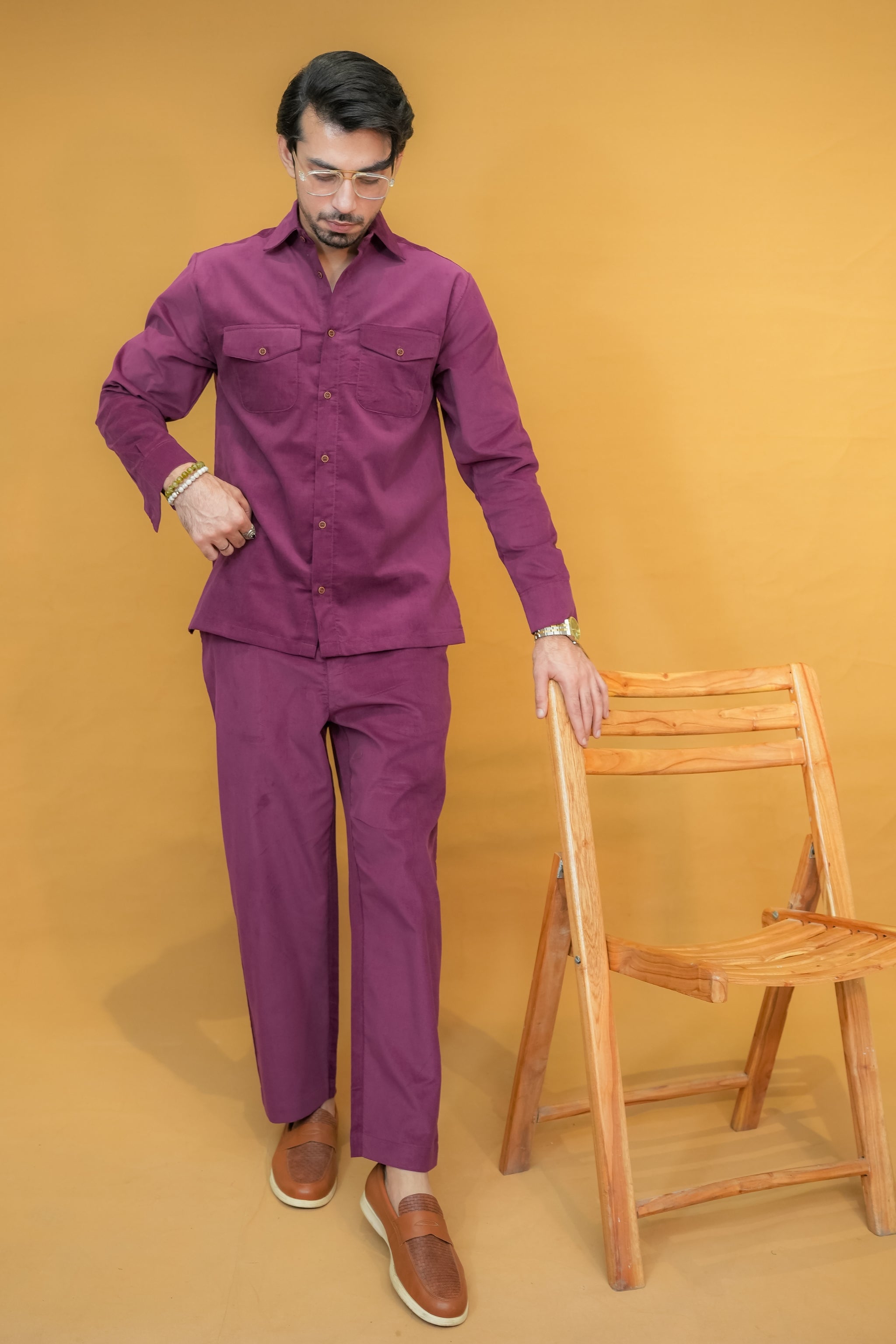 Plum Corduroy Modern Tailored Set