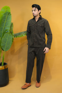 Dark Green Corduroy Modern Tailored Set