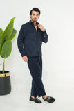 Navy Blue Corduroy Modern Tailored Set