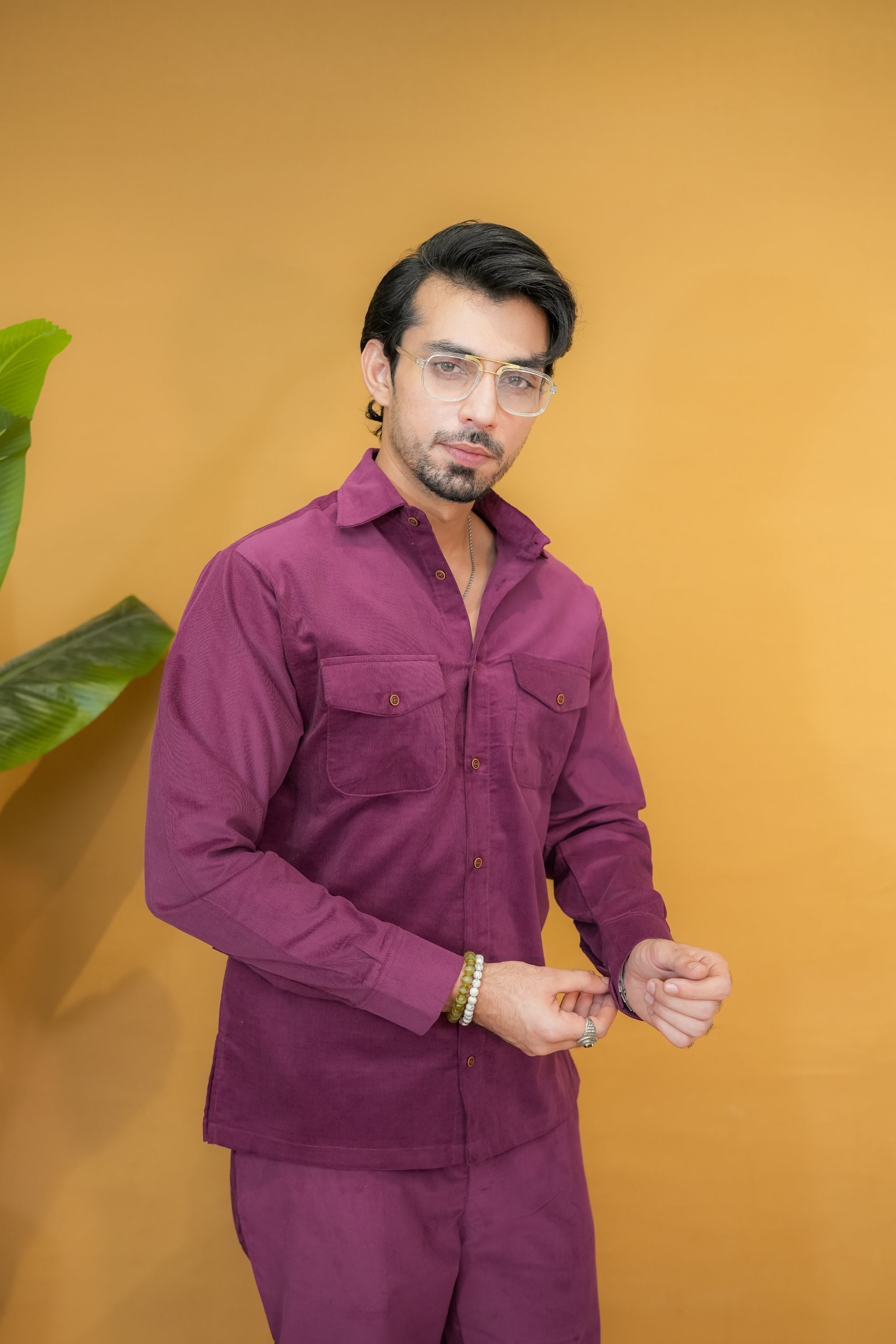 Plum Corduroy Modern Tailored Set