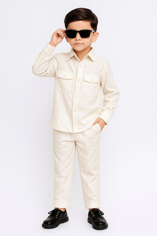 Off White Mini Luxe Co-ords