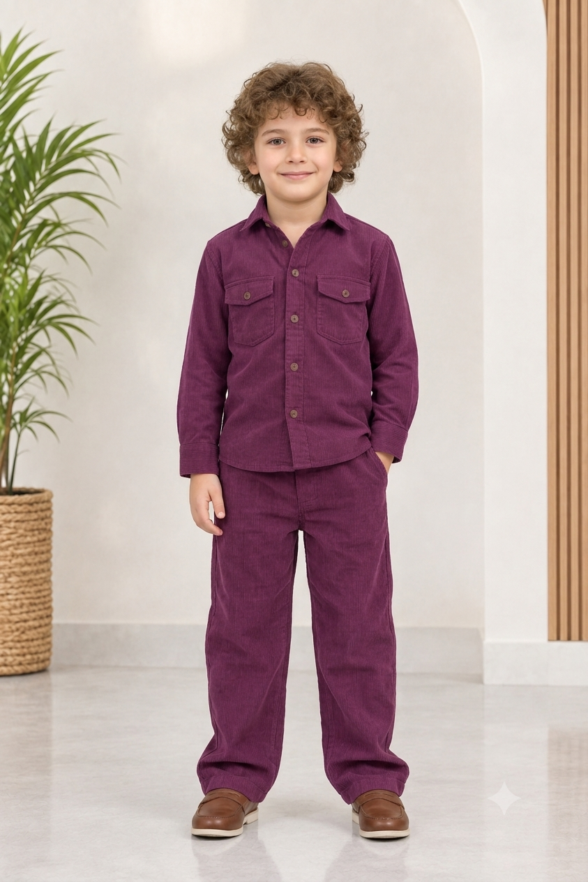 Burgandy corduroy winter Co-ords set