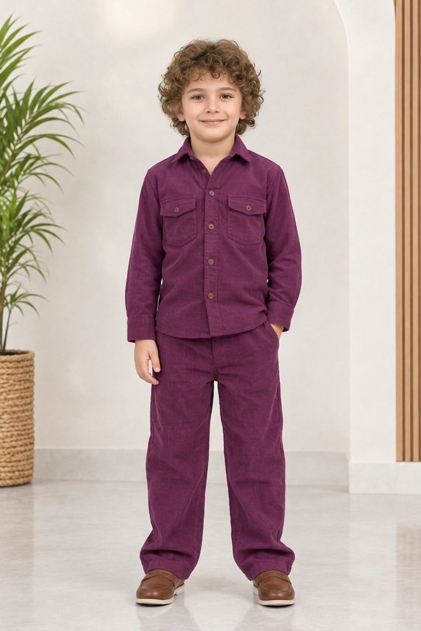 Burgandy corduroy winter Co-ords set