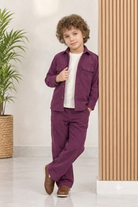 Burgandy corduroy winter Co-ords set