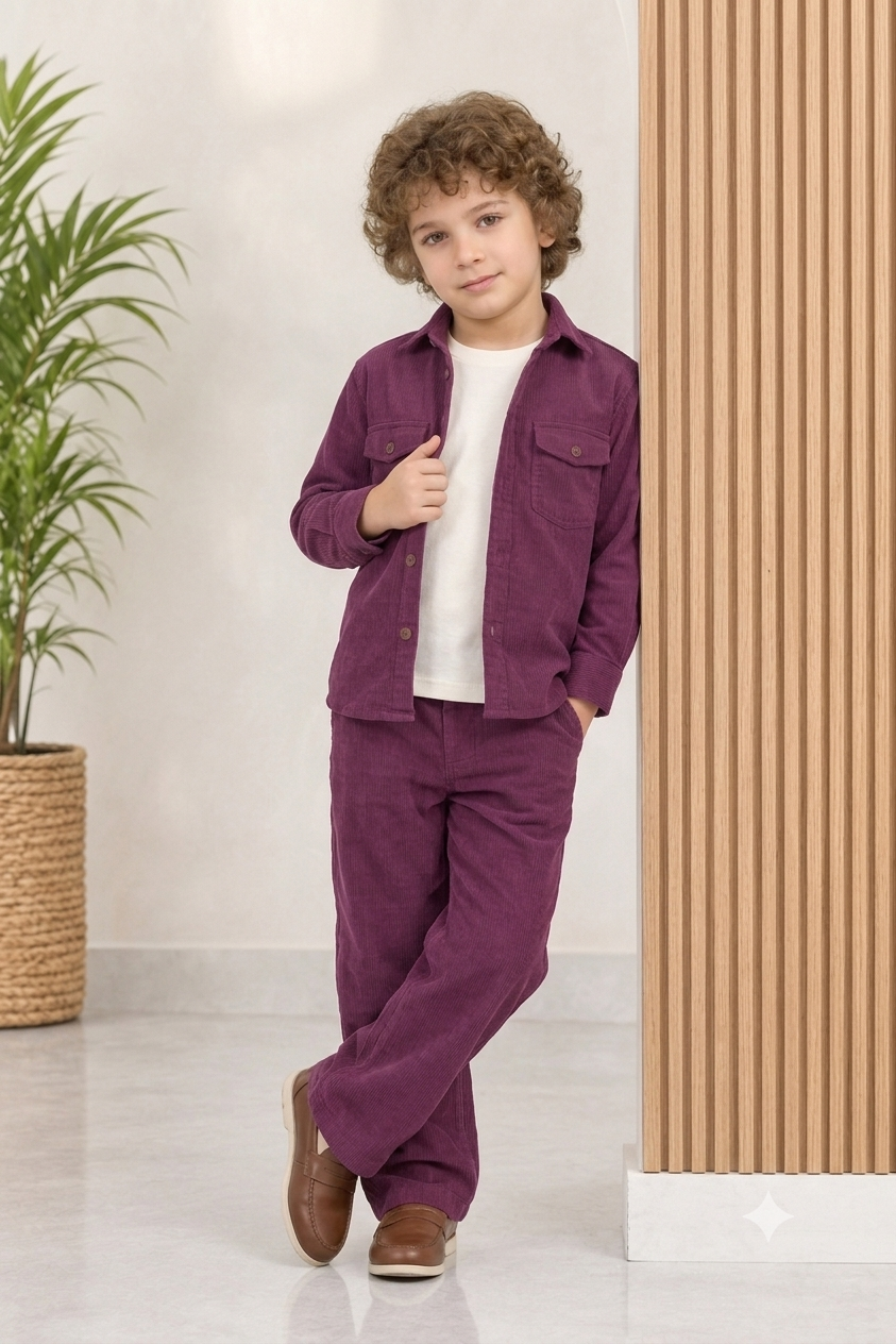 Burgandy corduroy winter Co-ords set