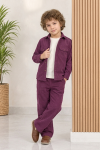 Burgandy corduroy winter Co-ords set