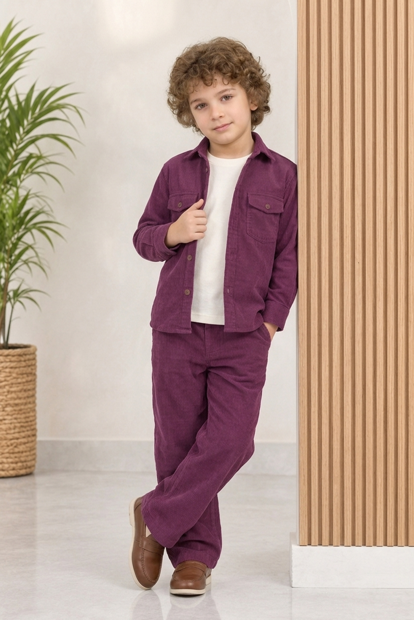 Burgandy corduroy winter Co-ords set