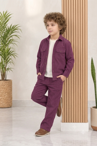 Burgandy corduroy winter Co-ords set