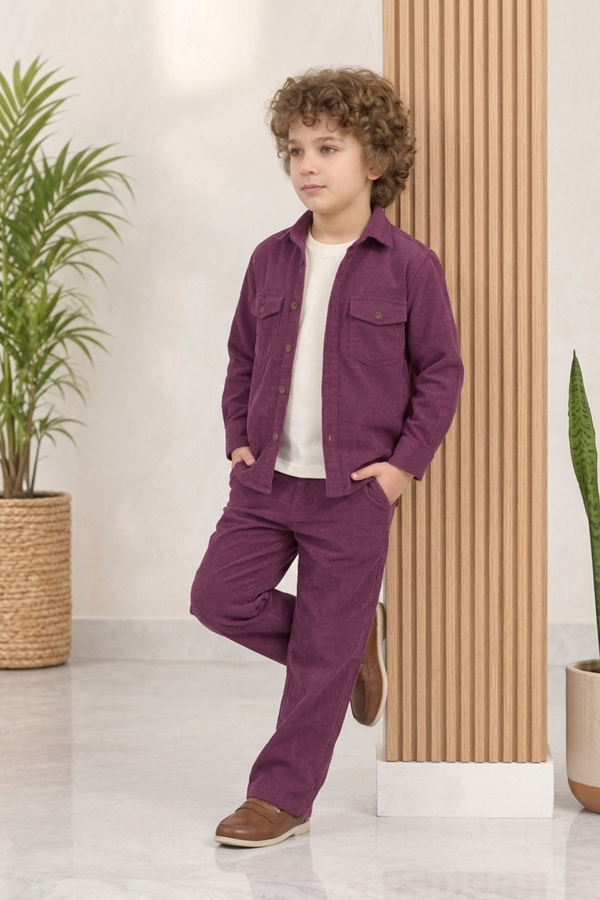 Burgandy corduroy winter Co-ords set