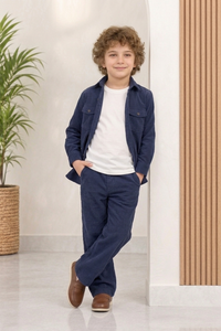 indigo Blue corduroy Winter Co-ords Set