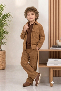 Cognac Brown corduroy Winter Co-ords Set