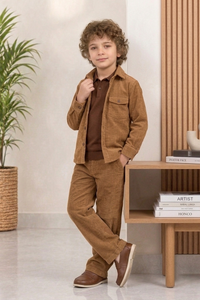 Cognac Brown corduroy Winter Co-ords Set