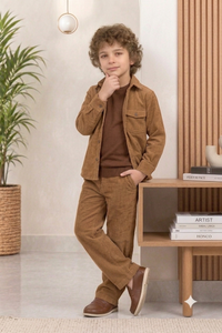 Cognac Brown corduroy Winter Co-ords Set