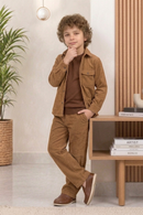 Cognac Brown corduroy Winter Co-ords Set