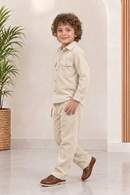 Off white corduroy winter Co-ords set