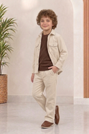 Off white corduroy winter Co-ords set