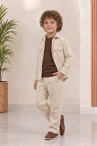 Off white corduroy winter Co-ords set