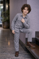 Charcoal grey full sleeve kids Co-ords