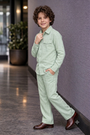 Pistachio green full sleeve kid_s Co-ords set