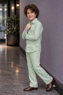 Pistachio green full sleeve kid_s Co-ords set