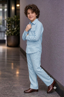 Sky blue full sleeve kid_s Co-ords set