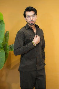 Dark Green Corduroy Modern Tailored Set