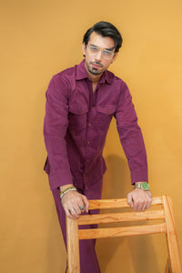Plum Corduroy Modern Tailored Set