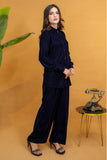 Navy Noir Velvet  Co-ords Set