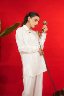 Pearl White Premium Linen Co-ords Set