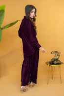 Deep Plum Velvet  Co-ords Set