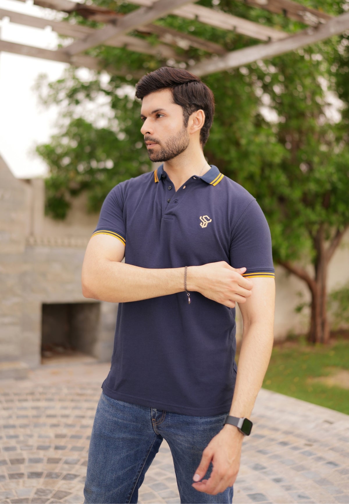 Navy Pique Polo Shirt