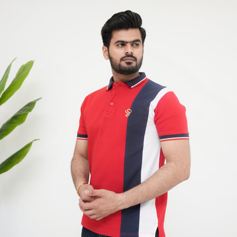 Red Pique Polo Shirt