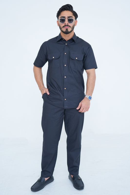 Black Premium Cotton Co-ord Set