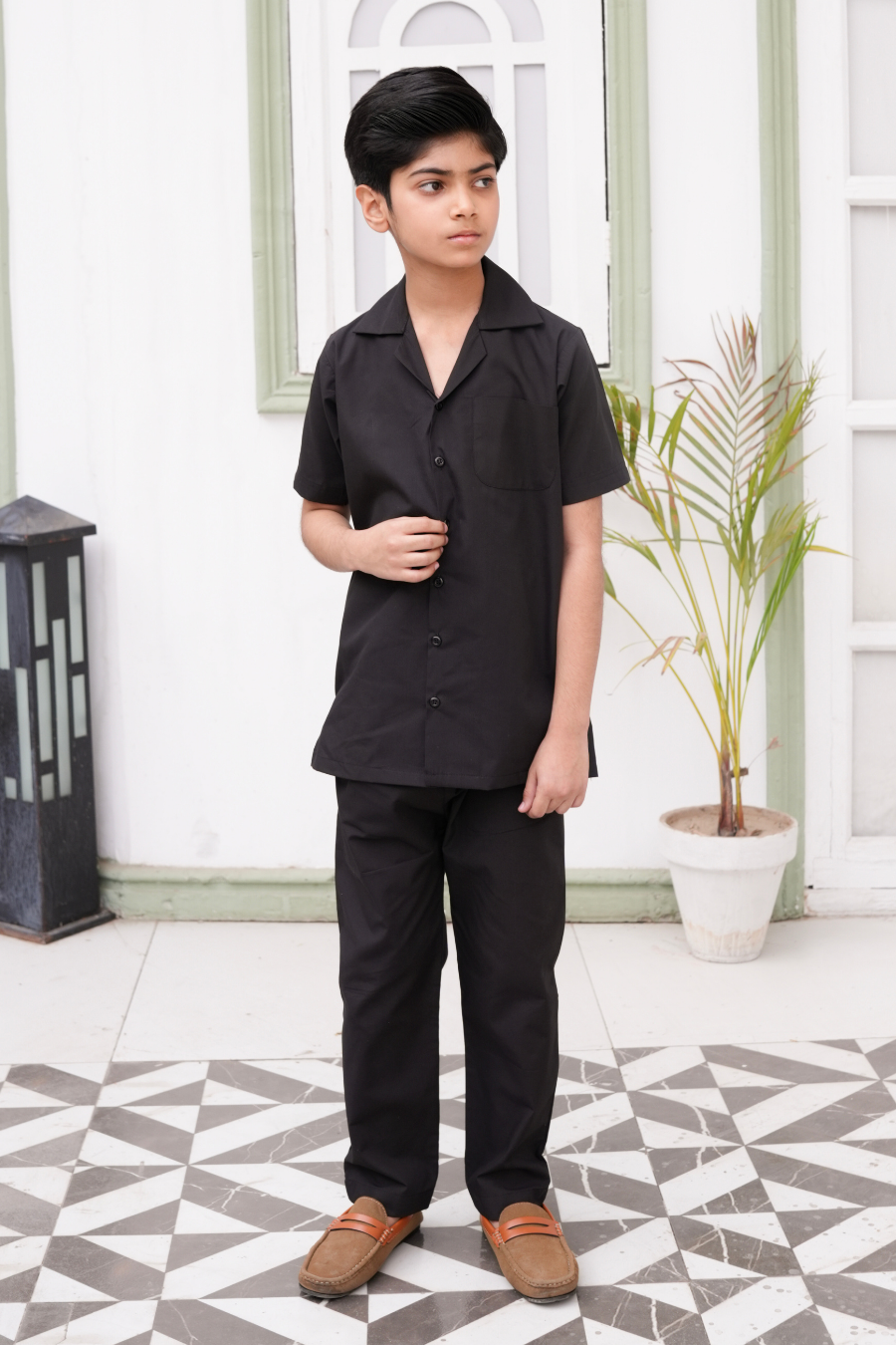 Black Thai Cotton Co-ords Set
