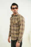 Mocha Brown Regular Fit Full Sleeve Flannel Shirt